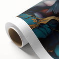 Abstract figurative wall art on rolled canvas showcasing vibrant colors and fluid shapes, ideal for modern home decor or gallery displays.