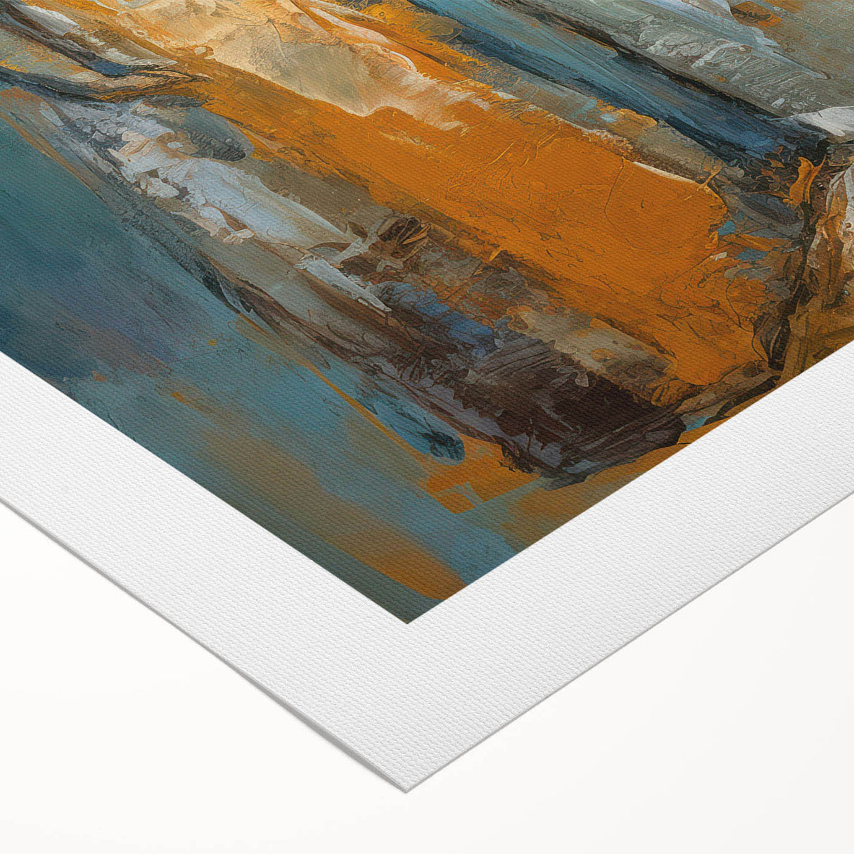 Abstract figurative wall art on rolled canvas showcasing vibrant colors and dynamic shapes, ideal for modern home decor or artistic spaces.