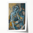 Abstract figurative wall art print showcasing vibrant colors and dynamic shapes, perfect for modern home decor or artistic spaces.