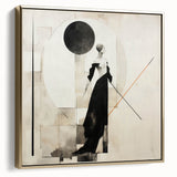 Framed abstract figurative wall art in gold tones, showcasing a modern design with fluid shapes and textured details, perfect for contemporary decor.