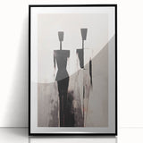 Framed abstract figurative wall art design showcasing vibrant colors and modern shapes, ideal for contemporary interior decor.