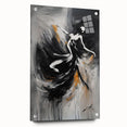 Abstract figurative wall art collection displayed with acrylic glass, showcasing vibrant colors and unique pin details, perfect for modern decor.