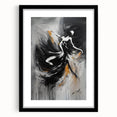 Abstract figurative wall art collection featuring a framed design with a mat, showcasing bold colors and modern shapes, perfect for contemporary decor.