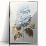 Framed acrylic wall art showcasing an abstract floral design in vibrant colors, set in a sleek silver frame for modern home decor.