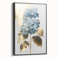Framed abstract floral wall art with vibrant colors and intricate designs, showcasing a black frame from a side view. Perfect for modern decor.