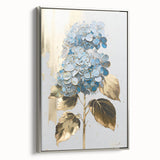 Framed wall art featuring an abstract floral design in vibrant colors with a sleek silver frame, showcasing a modern aesthetic suitable for home decor.