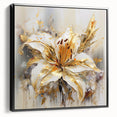 Framed abstract floral wall art in a sleek black frame, showcasing vibrant colors and intricate designs, perfect for modern decor.