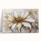 Abstract floral design wall art on stretched canvas showcasing vibrant colors and intricate patterns, perfect for modern home decor.