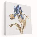 Stretched canvas wall art showcasing an abstract floral design in vibrant colors, elegantly displayed from a side angle to highlight depth and texture.