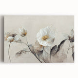 Vibrant abstract floral design on stretched canvas wall art, showcasing bold colors and intricate patterns, perfect for modern home decor.