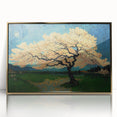 Framed abstract floral wall art design with gold accents, showcasing vibrant colors and intricate patterns, ideal for modern decor.