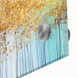Close-up of an abstract floral wall art design on acrylic glass, showcasing vibrant colors and intricate details, perfect for modern decor.
