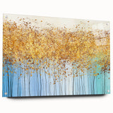Abstract floral wall art design featuring vibrant colors on acrylic glass, elegantly displayed with decorative pins for a modern touch.