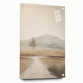 Abstract landscape wall art collection displayed in acrylic glass, showcasing vibrant colors and modern design elements, ideal for contemporary home decor.