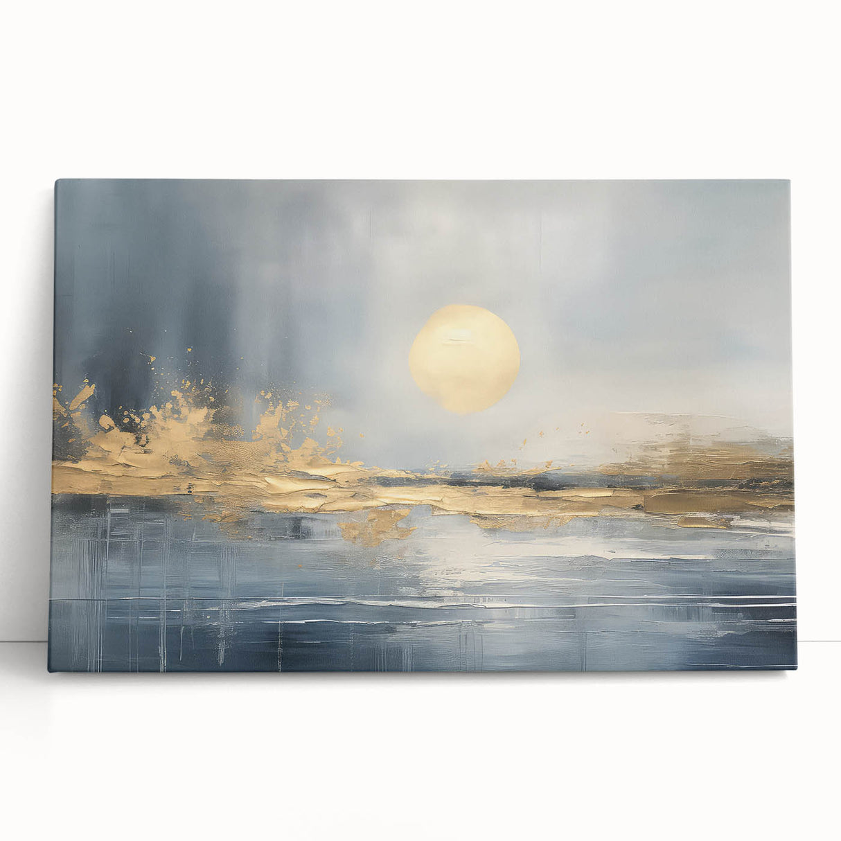 Abstract landscape wall art collection on stretched canvas, showcasing vibrant colors and dynamic shapes, perfect for modern home decor.