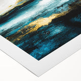 Colorful abstract landscape design on a rolled canvas print, showcasing vibrant hues and fluid shapes, perfect for modern home decor.