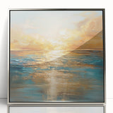 Framed abstract landscape wall art collection featuring silver accents, showcasing vibrant colors and dynamic shapes, perfect for modern decor.