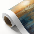 Abstract landscape wall art on rolled canvas, showcasing vibrant colors and fluid shapes, perfect for modern decor in living spaces.