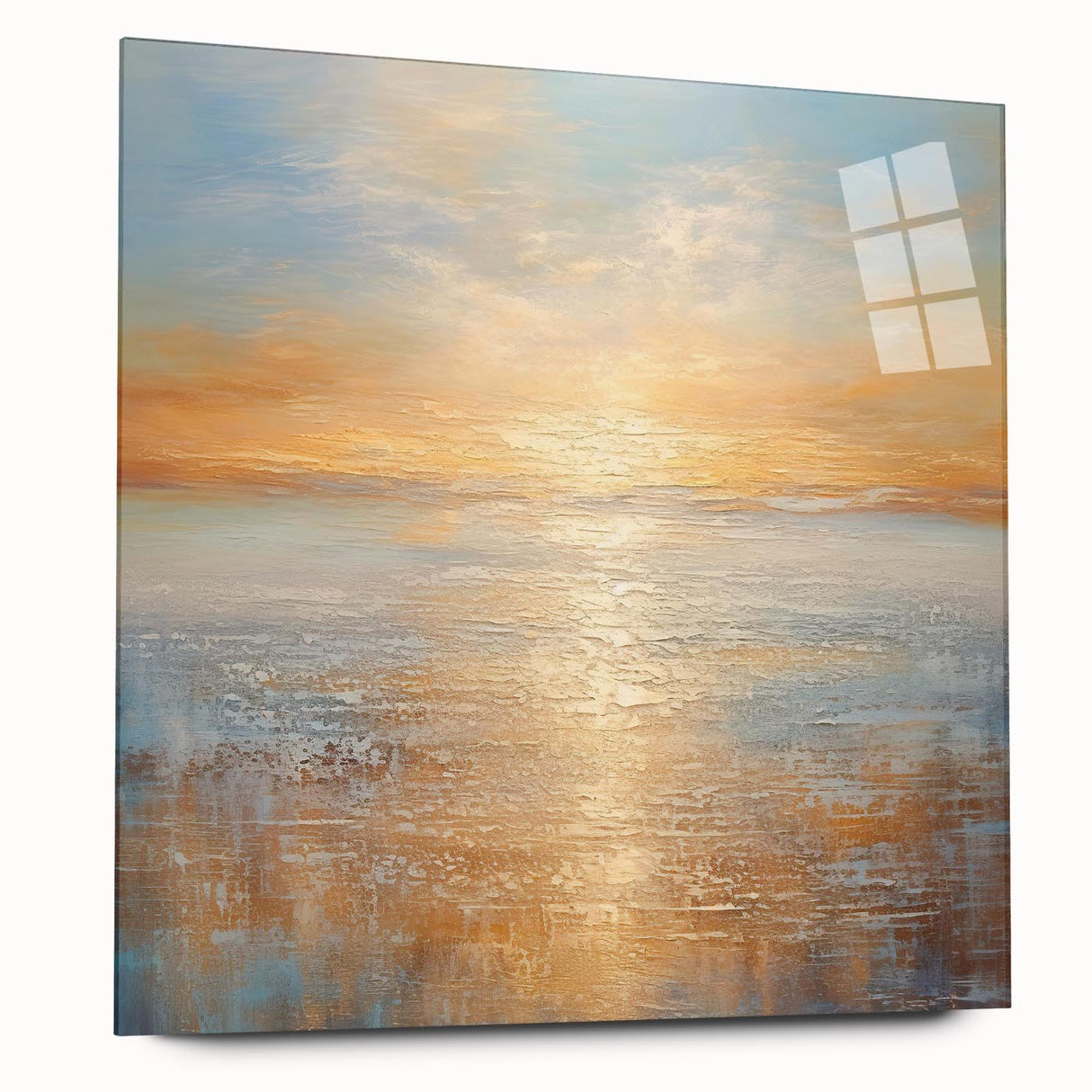 Abstract landscape wall art collection displayed in acrylic glass, showcasing vibrant colors and fluid patterns, perfect for modern decor accents.
