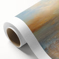 Abstract landscape wall art on rolled canvas, showcasing vibrant colors and fluid shapes, perfect for modern decor in any setting.