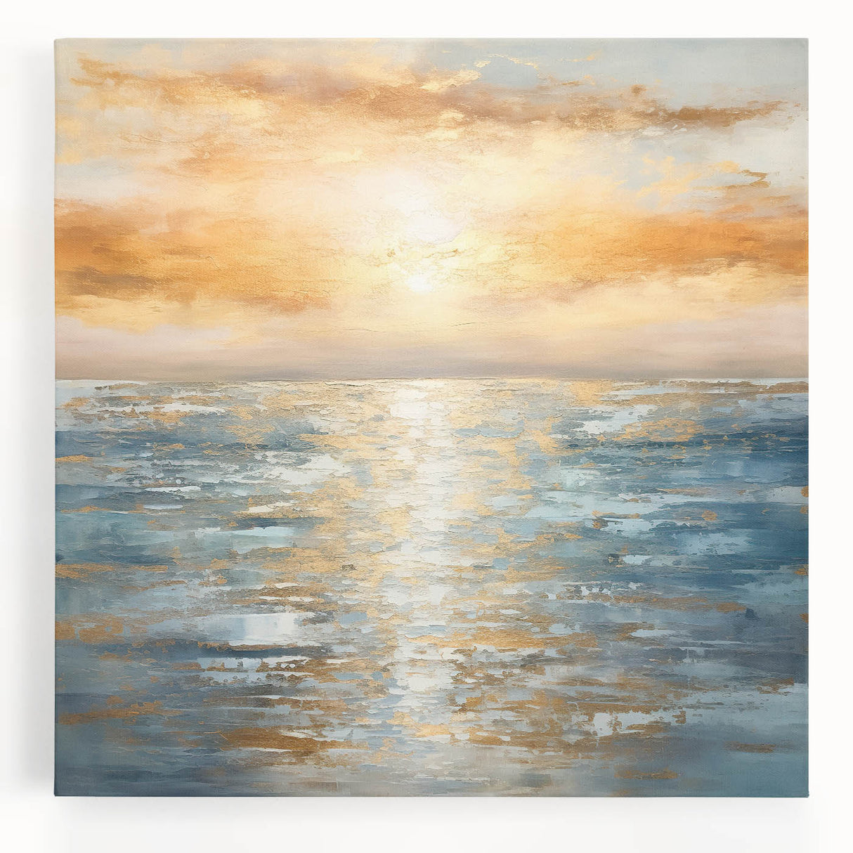Stretched canvas wall art showcasing a vibrant abstract landscape design with bold colors and fluid shapes, perfect for modern decor.