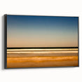 Framed abstract landscape wall art in black frame, showcasing vibrant colors and dynamic textures for a modern home decor accent.