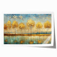 Abstract landscape wall art print showcasing vibrant colors and flowing shapes, designed for modern decor, rolled and ready for framing.