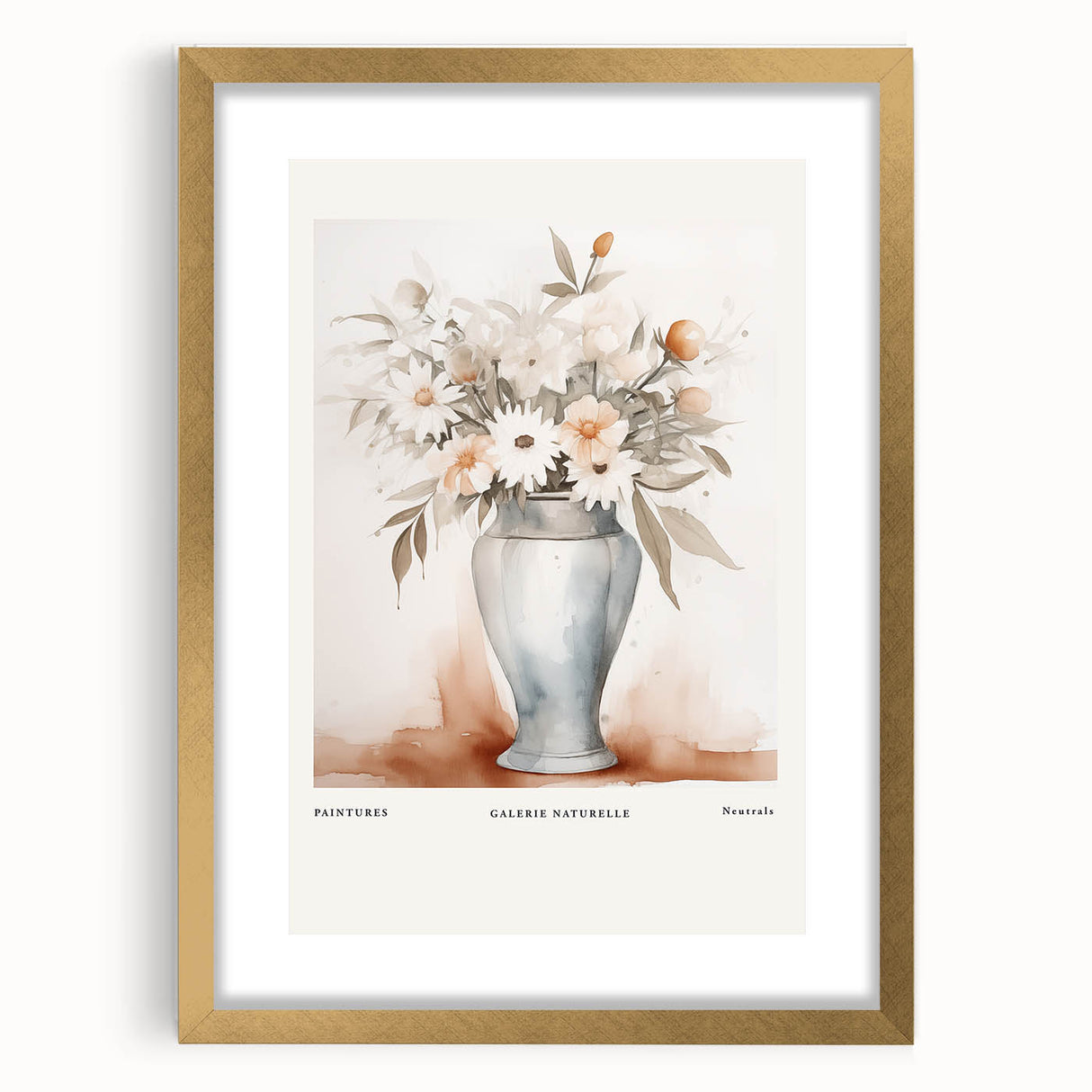 Framed abstract minimalist wall art collection featuring a gold mat and sleek design, ideal for modern home decor and gallery displays.
