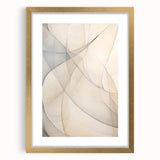 Abstract minimalist wall art collection featuring a gold-framed design with a mat, showcasing a modern aesthetic perfect for contemporary home decor.