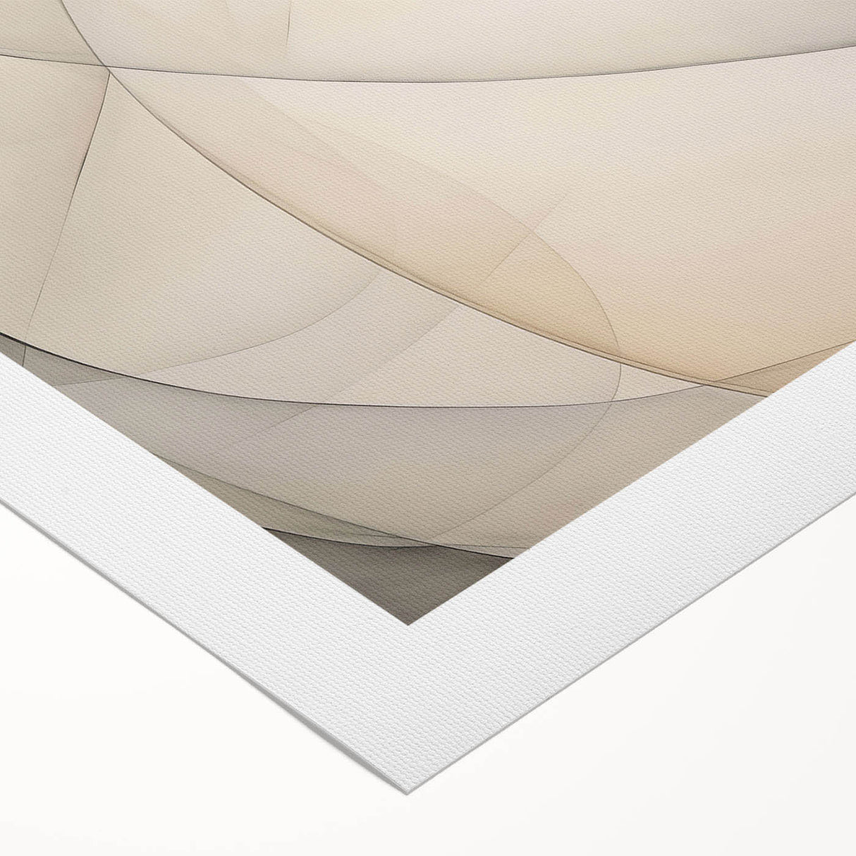 Abstract minimalist wall art design featuring soft pastel colors and geometric shapes on rolled canvas, ideal for modern home decor. Packaged securely in a cardboard tube for delivery.