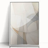 Framed acrylic wall art featuring an abstract minimalist design in soft pastel colors, showcasing an elegant composition, ideal for modern home decor.