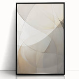 Framed abstract minimalist wall art design featuring a sleek black frame, showcasing vibrant colors and geometric patterns, perfect for modern home decor.