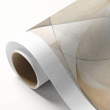Abstract minimalist wall art design featuring soft pastel colors and geometric shapes on a rolled canvas. Perfect for modern home decor or art enthusiasts.