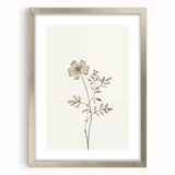 Abstract minimalist wall art design featuring a silver-framed picture with a mat, showcasing contemporary aesthetics. Ideal for modern home decor, this framed piece adds elegance to any room.