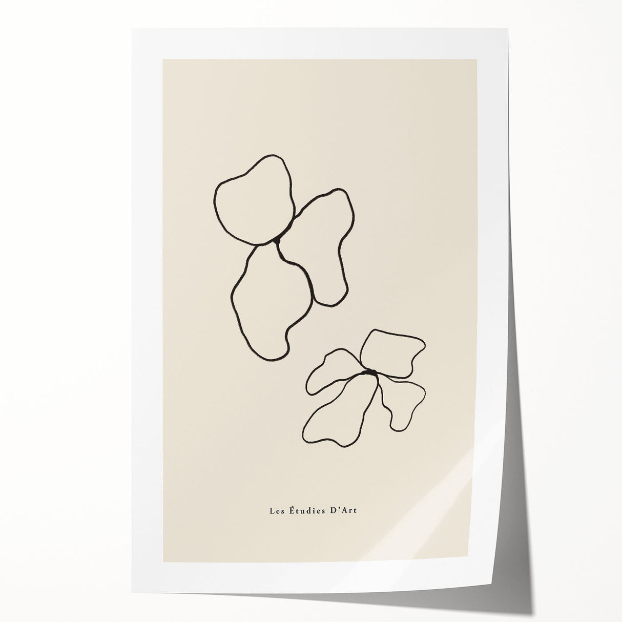 Abstract minimalist wall art print showcasing soft pastel colors and geometric shapes, rolled and ready for framing in a protective tube.