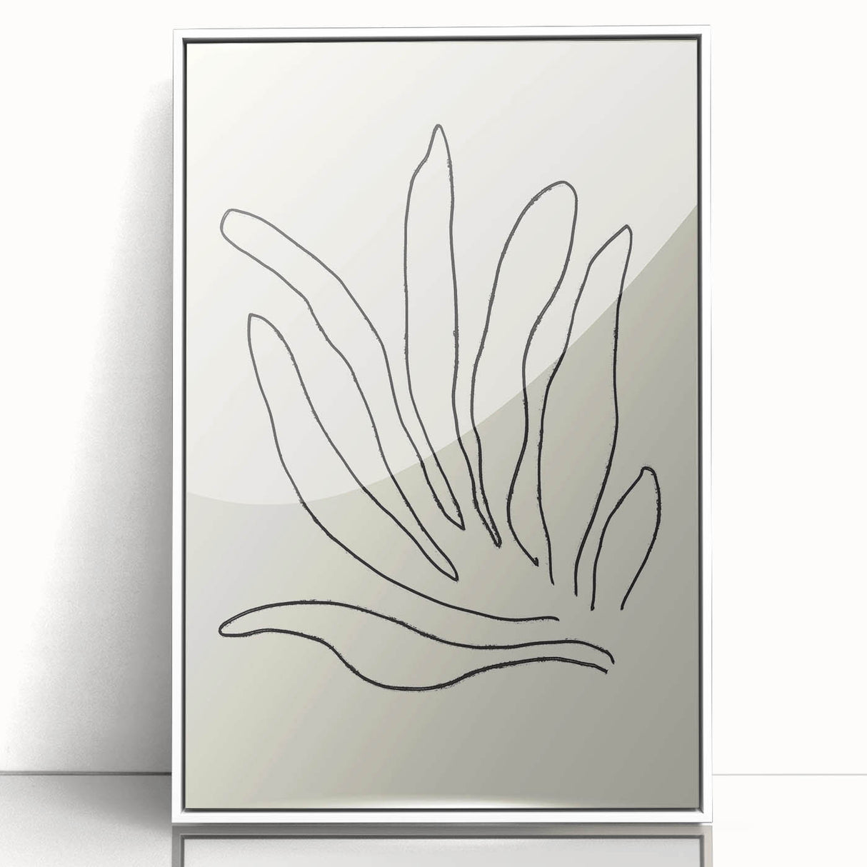 Framed abstract minimalist wall art design featuring a sleek white frame and vibrant colors, ideal for modern home decor. Perfect for adding a contemporary touch to any room.