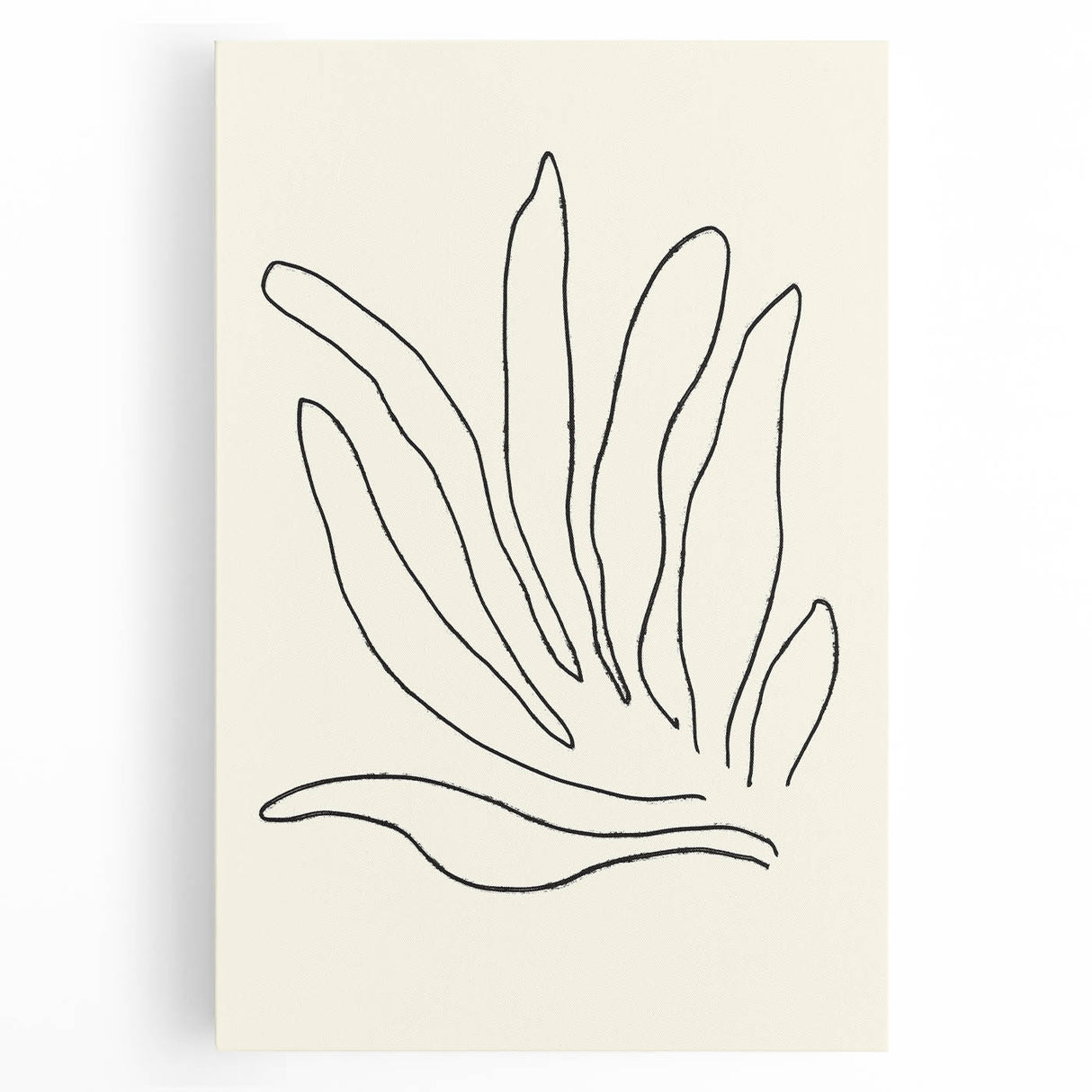 Abstract minimalist wall art collection featuring a stretched canvas with geometric shapes in soft pastel tones, ideal for modern home decor.