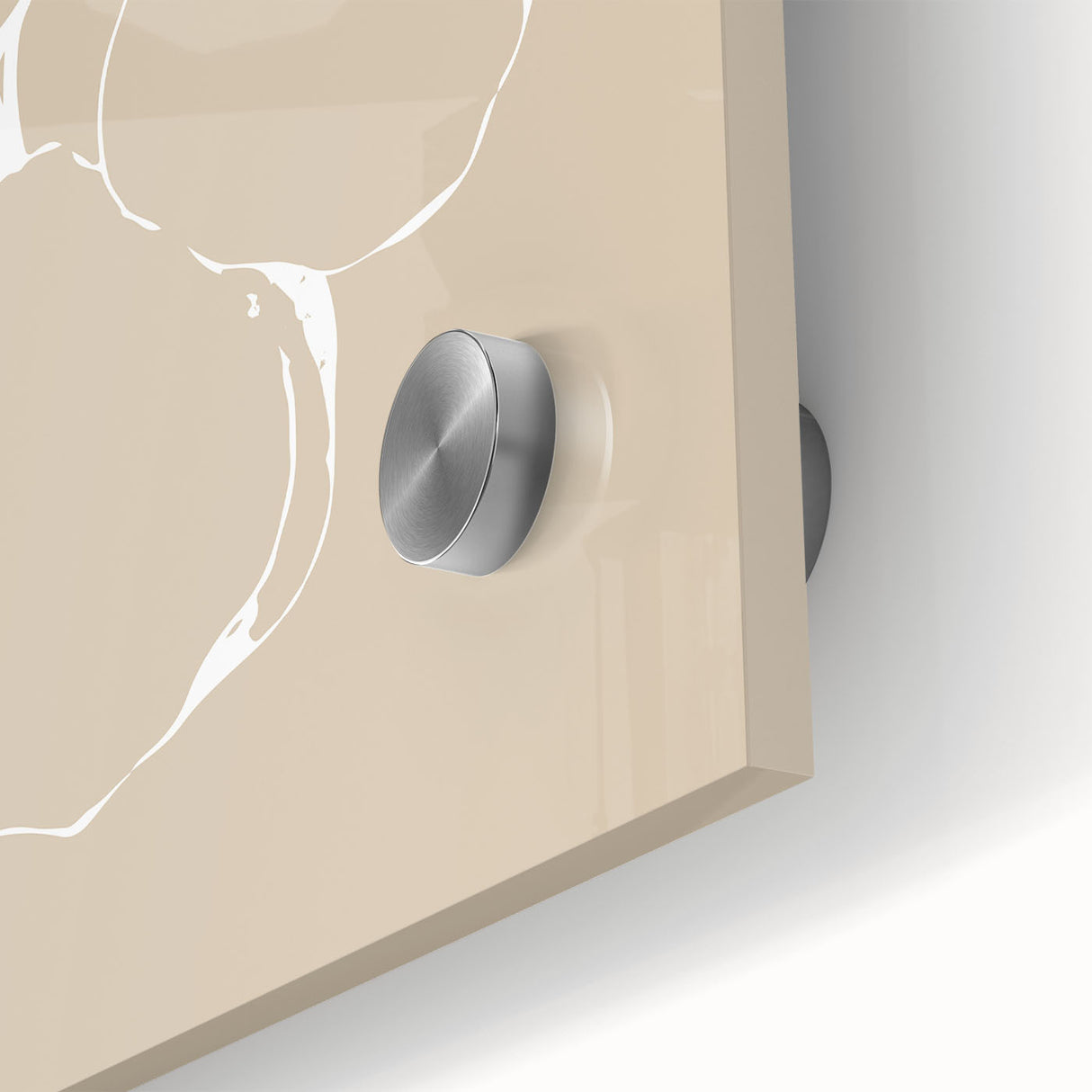 Close-up of an abstract minimalist wall art design featuring soft pastel colors and fluid shapes, showcasing a modern aesthetic perfect for home decor.