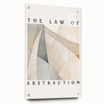 Abstract minimalist wall art collection displayed in a side view, featuring acrylic glass framing, elegant design, and decorative pins for mounting.