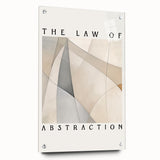 Abstract minimalist wall art collection displayed in a side view, featuring acrylic glass framing, elegant design, and decorative pins for mounting.