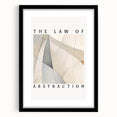 Black-framed abstract minimalist wall art showcasing a geometric design, featuring elegant lines and muted colors, ideal for modern home decor.