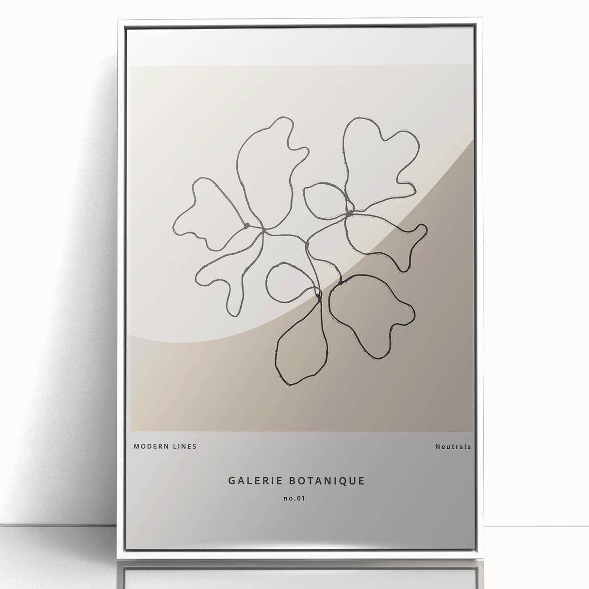 Framed minimalist wall art with an abstract design, featuring soft white and gray tones. Perfect for modern home decor, enhancing any living space with elegance.