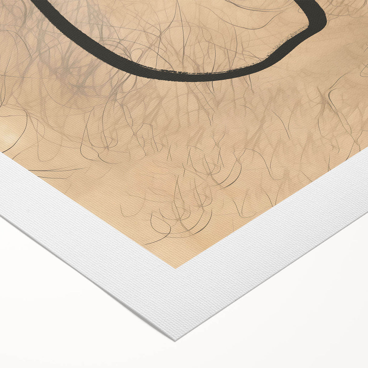 Abstract minimalist wall art design on rolled canvas, showcasing soft pastel colors and geometric shapes. Perfect for modern home decor, delivered in a protective tube.