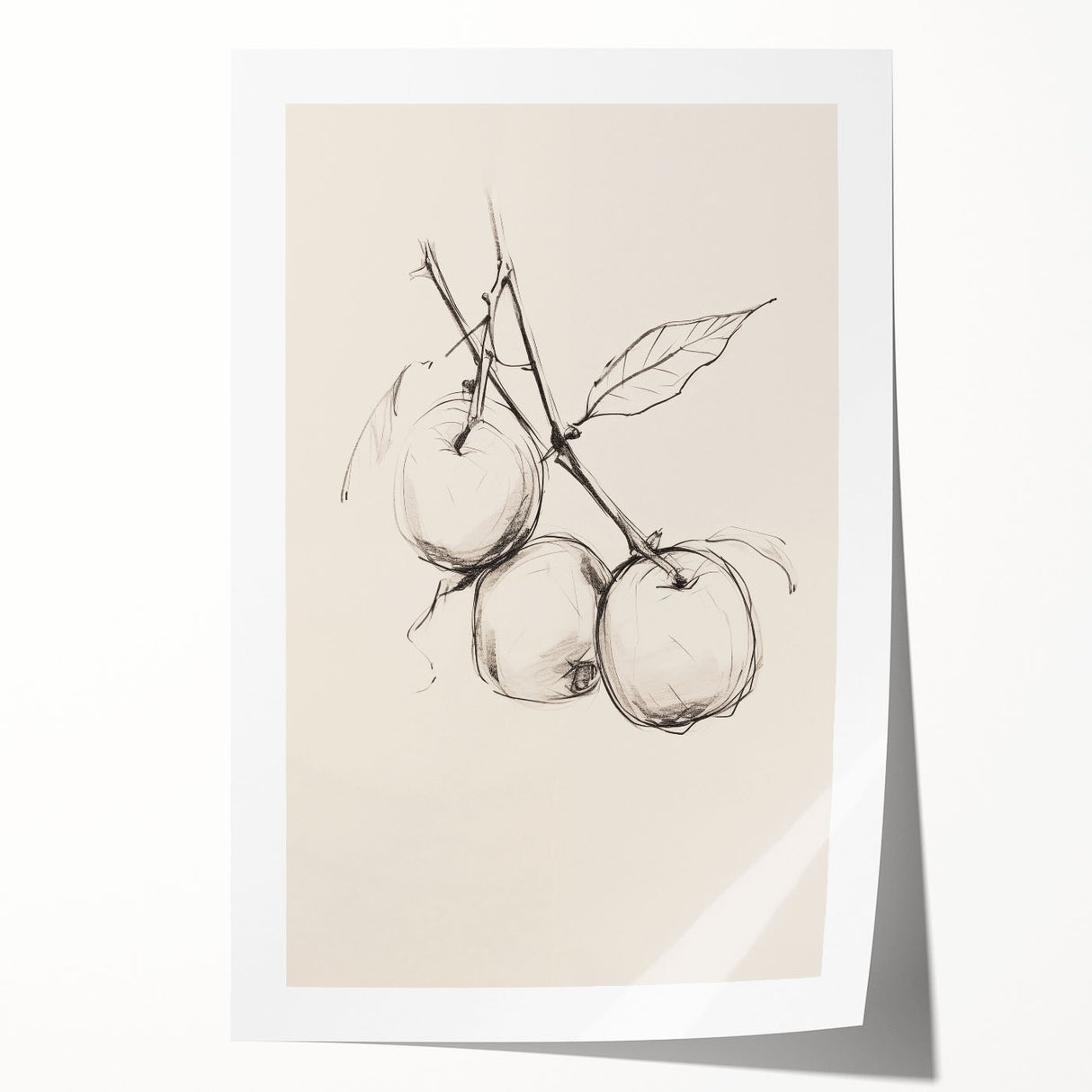 Abstract minimalist design wall art print featuring soft, muted colors and geometric shapes, elegantly rolled for easy display in modern interiors. Perfect for contemporary home decor or art enthusiasts.