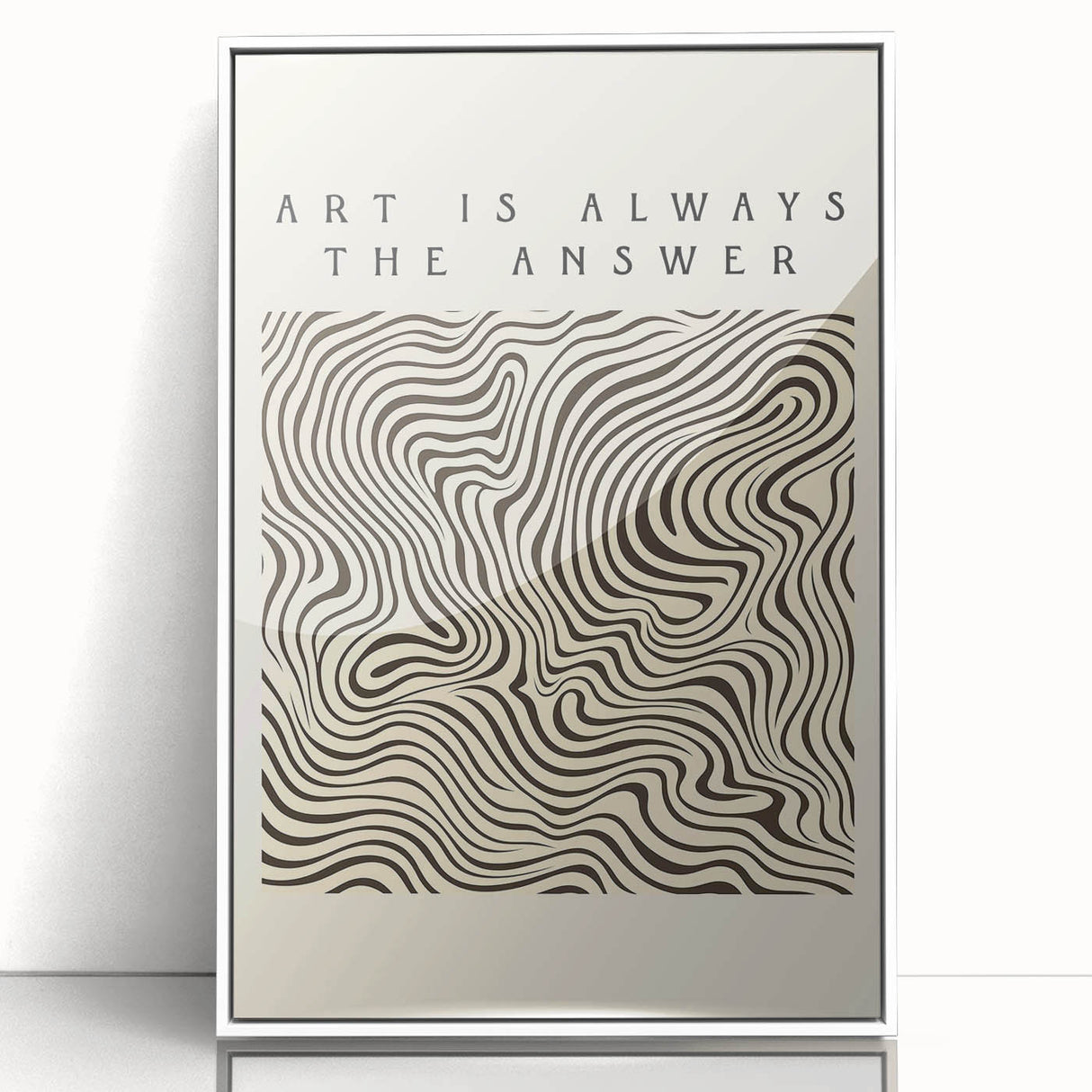Framed acrylic wall art featuring a minimalist abstract design in soft pastel colors, showcasing elegant lines and shapes, perfect for modern home decor.