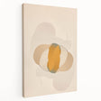Stretched canvas showcasing an abstract minimalist design in soft pastel colors, elegantly framed for wall display, enhancing modern decor aesthetics.