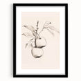 Abstract minimalist wall art design in a black frame with a white mat, showcasing a modern aesthetic perfect for contemporary home decor. The artwork features subtle geometric shapes and a calming color palette, enhancing any room's ambiance.