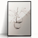 Framed abstract minimalist wall art design showcasing a black and white geometric pattern, perfect for modern home decor. Ideal for enhancing contemporary interiors.
