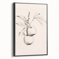 Framed canvas wall art showcasing an abstract minimalist design in black, viewed from the side, ideal for modern home decor and artistic interiors.