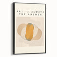 Framed canvas wall art featuring an abstract minimalist design in black tones, showcasing a sleek side view that emphasizes its modern aesthetic and artistic appeal. Perfect for contemporary home decor.